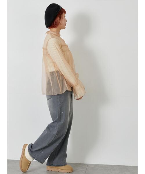 ehka sopo（エヘカソポ）の「チュールハイネックブラウス（シャツ/ブラウス・レディース・オレンジ/キナリ/グレー・F）」の19枚目の写真