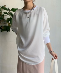 DouDou | バックボタンジョーゼットインナーブラウス(シャツ/ブラウス)