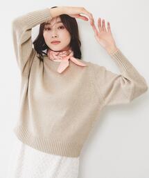 【アンサンブル可能/ラメ調】シャイニーセミラグランプルオーバーニット