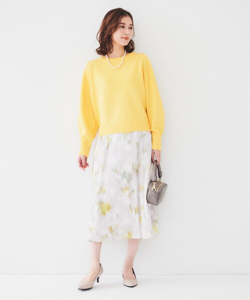 UNTITLED（アンタイトル）の「【アンサンブル可能/ラメ調】シャイニーセミラグランプルオーバーニット（ニット/セーター・レディース・ライトベージュ/ネイビー/ベージュ/イエロー・00/02/04/44/48）」の8枚目の写真