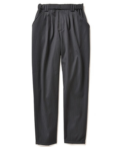 IEDIT(イディット)の「【股下丈が選べる】ララ・ステラ フィルム&裏ボア仕様の きちんと顔のストライプあったかパンツ (その他パンツ・レディース・ブラック/ダークグレー/ダークネイビー・5/7/1/4/10/2/9/3/6/8)」の1枚目の写真