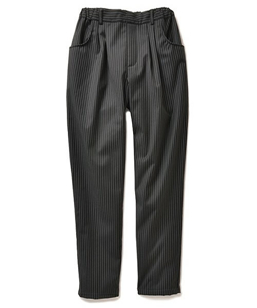 IEDIT(イディット)の「【股下丈が選べる】ララ・ステラ フィルム&裏ボア仕様の きちんと顔のストライプあったかパンツ (その他パンツ・レディース・ブラック/ダークグレー/ダークネイビー・5/7/1/4/10/2/9/3/6/8)」の6枚目の写真