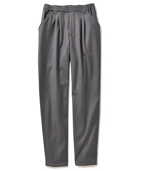 IEDIT(イディット)の「【股下丈が選べる】ララ・ステラ フィルム&裏ボア仕様の きちんと顔のストライプあったかパンツ (その他パンツ・レディース・ブラック/ダークグレー/ダークネイビー・5/7/1/4/10/2/9/3/6/8)」の5枚目の写真