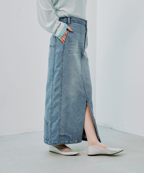 WASK ワスク デニムスカート リメイク風 90㎝ WASK ワスクデニム