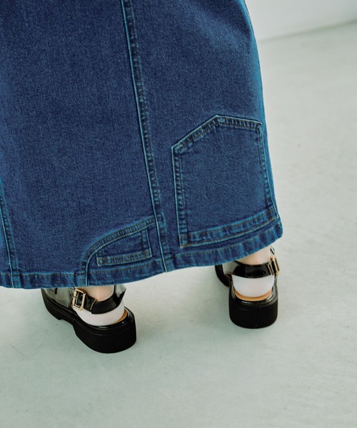 LEPSIM（レプシィム）の「リメイク風デニムマキシスカート　286820（デニムスカート・レディース・ライトブルー/ブルー・FREE）」の16枚目の写真