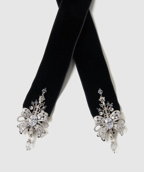 tanakadaisuke（タナカダイスケ）の「【tanakadaisuke/タナカダイスケ】ribbon bijou velvet long ribbon Black（その他ヘアアクセサリー・レディース・ブラック・FREE）」の5枚目の写真