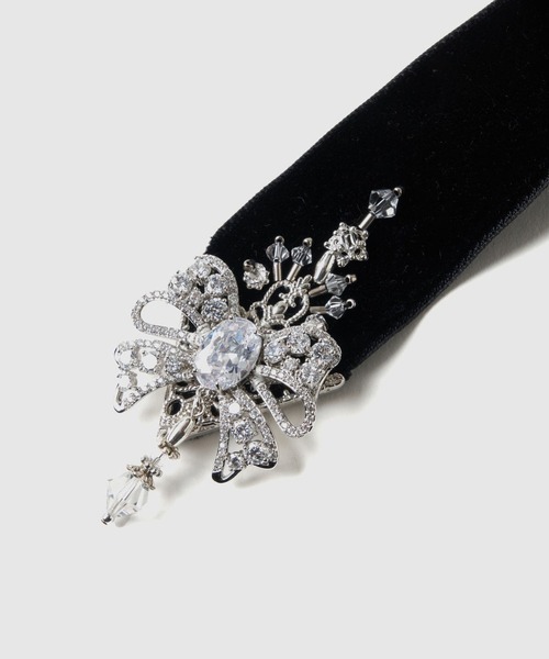 tanakadaisuke（タナカダイスケ）の「【tanakadaisuke/タナカダイスケ】ribbon bijou velvet long ribbon Black（その他ヘアアクセサリー・レディース・ブラック・FREE）」の6枚目の写真