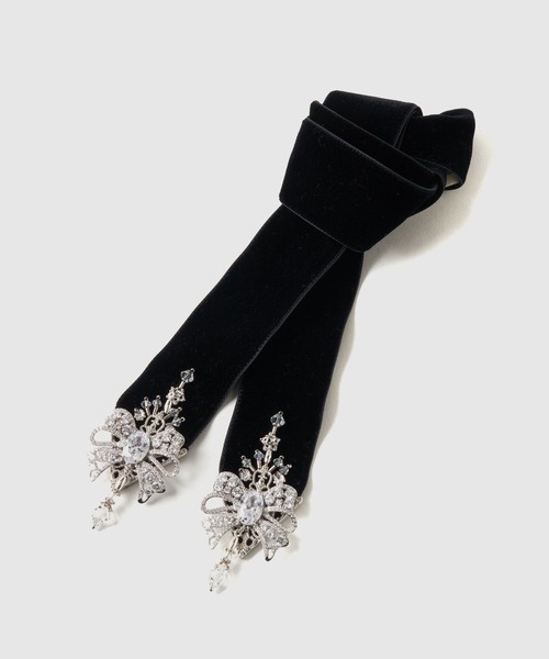 tanakadaisuke（タナカダイスケ）の「【tanakadaisuke/タナカダイスケ】ribbon bijou velvet long ribbon Black（その他ヘアアクセサリー・レディース・ブラック・FREE）」の3枚目の写真