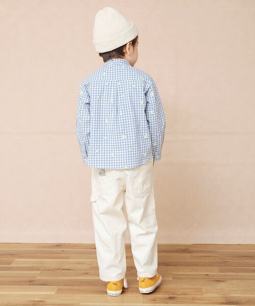 BRANSHES（ブランシェス）の「【おそろい】さくら刺繍長袖シャツ（シャツ/ブラウス・キッズ・ブラック/ブルー・100/120/110/90/130/150/140/80）」の6枚目の写真