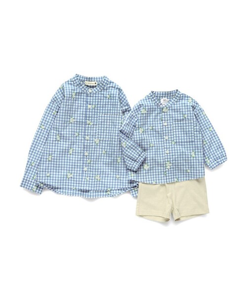 BRANSHES（ブランシェス）の「【おそろい】さくら刺繍長袖シャツ（シャツ/ブラウス・キッズ・ブラック/ブルー・100/120/110/90/130/150/140/80）」の15枚目の写真