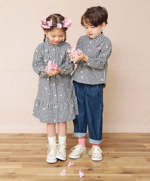 BRANSHES（ブランシェス）の「【おそろい】さくら刺繍長袖シャツ（シャツ/ブラウス・キッズ・ブラック/ブルー・100/120/110/90/130/150/140/80）」の20枚目の写真