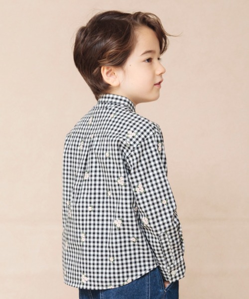 BRANSHES（ブランシェス）の「【おそろい】さくら刺繍長袖シャツ（シャツ/ブラウス・キッズ・ブラック/ブルー・100/120/110/90/130/150/140/80）」の22枚目の写真