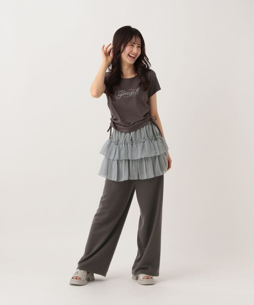 GLOBAL WORK(グローバルワーク)の「レイヤードカットパンツ/AND YUA ANY/147488(その他パンツ・キッズ・チャコール/杢グレー・SMALL/MEDIUM)」の5枚目の写真