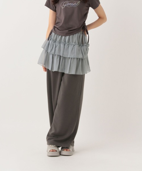 GLOBAL WORK(グローバルワーク)の「レイヤードカットパンツ/AND YUA ANY/147488(その他パンツ・キッズ・チャコール/杢グレー・SMALL/MEDIUM)」の7枚目の写真