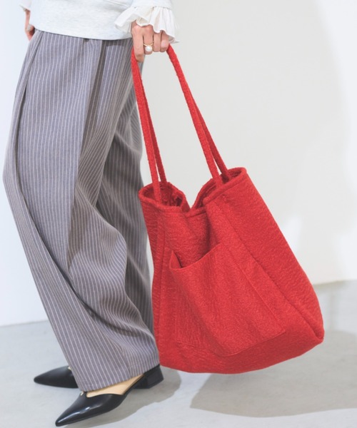 Libra Cue（リブラ キュー）の「【A4収納可能】ポーチ付きビッグトート（トートバッグ・レディース・レッド/ブラック/アイボリー・FREE）」の16枚目の写真