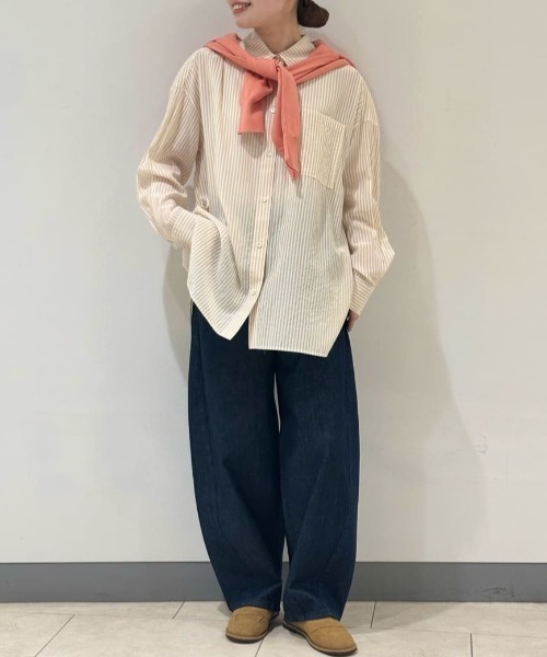 human woman(ヒューマンウーマン)の「【3サイズ展開】◆カービーデニムパンツ(デニムパンツ・レディース・グレー/ネイビー・SMALL/LARGE/MEDIUM)」の5枚目の写真