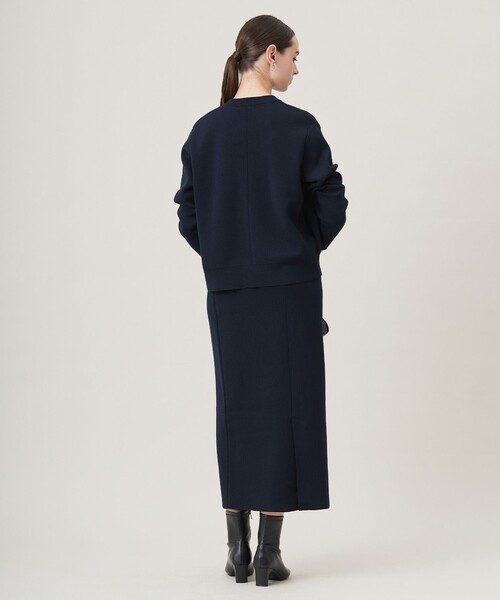 ICB（アイシービー）の「コットンポリエステルスムース ニットスカート（スカート・レディース・ネイビー系/シルバー系・MEDIUM/SMALL/X-SMALL）」の6枚目の写真
