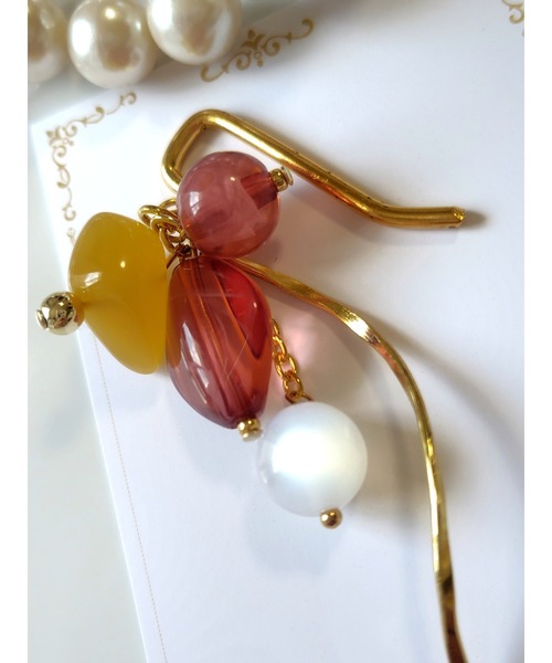 tone（トーン）の「【MUURABBTI】ゴールドジャラジャラポニーフック(MA)（その他ヘアアクセサリー・レディース・レッド・FREE）」の3枚目の写真
