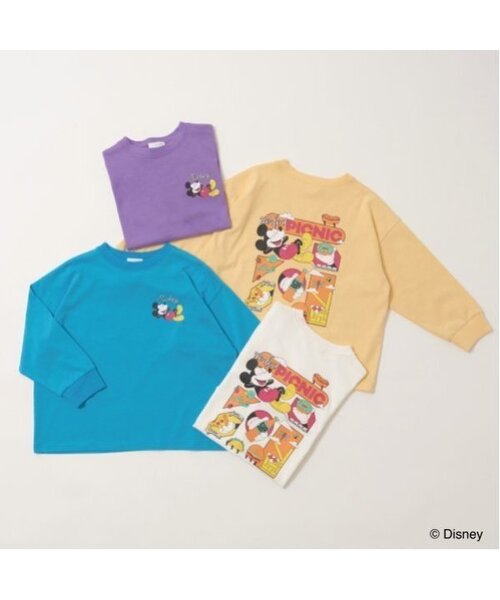 b・ROOM(ビールーム)の「【Disney】【カイテキ天竺】ミッキーマウス/ピクニックTシャツ(Tシャツ/カットソー・キッズ・オフホワイト/ターコイズブルー/マスタード/パープル・110cm/100cm/120cm/130cm/140cm)」の10枚目の写真