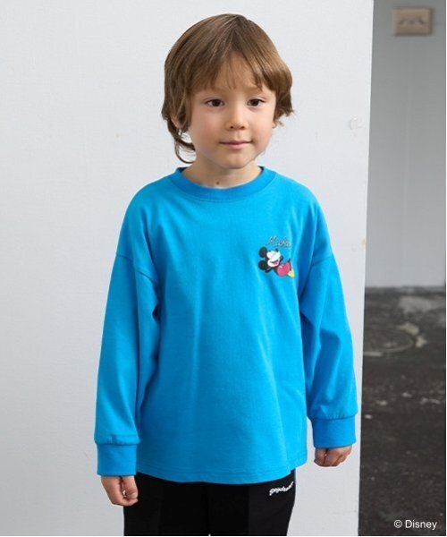 b・ROOM(ビールーム)の「【Disney】【カイテキ天竺】ミッキーマウス/ピクニックTシャツ(Tシャツ/カットソー・キッズ・オフホワイト/ターコイズブルー/マスタード/パープル・110cm/100cm/120cm/130cm/140cm)」の19枚目の写真
