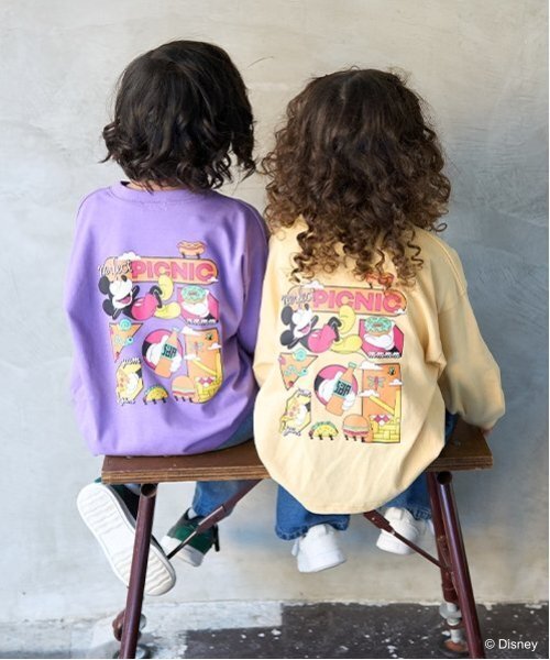 b・ROOM(ビールーム)の「【Disney】【カイテキ天竺】ミッキーマウス/ピクニックTシャツ(Tシャツ/カットソー・キッズ・オフホワイト/ターコイズブルー/マスタード/パープル・110cm/100cm/120cm/130cm/140cm)」の7枚目の写真
