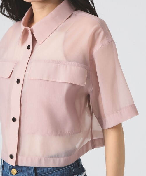 Ray BEAMS（レイビームス）の「シアー クロップドシャツ（シャツ/ブラウス・レディース・ブラック/ピンク/ベージュ・ONE SIZE）」の8枚目の写真