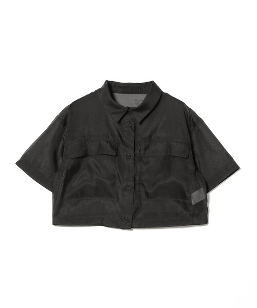 Ray BEAMS（レイビームス）の「シアー クロップドシャツ（シャツ/ブラウス・レディース・ブラック/ピンク/ベージュ・ONE SIZE）」の7枚目の写真
