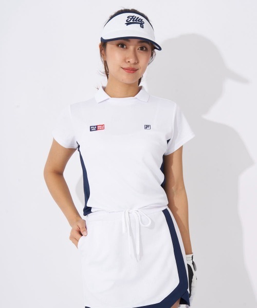FILA GOLF(フィラゴルフ )の「衿付き 切替えデザイン 半袖ワンピース (ワンピース・レディース・ホワイト/ネイビー・MEDIUM/LARGE/X-LARGE)」の6枚目の写真