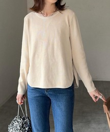 スリットデザインゆるニットトップス