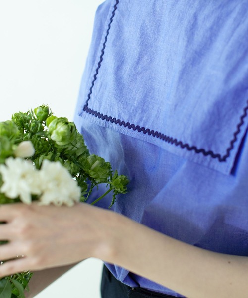 PAR ICI(パーリッシィ)の「オーガニックマグワッシャー なみなみセーラーブラウス(シャツ/ブラウス・レディース・ブルー/ホワイト/ネイビー/その他・FREE)」の21枚目の写真