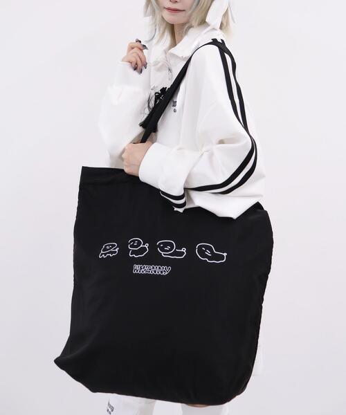 Whinny（ホワイニー）の「Whinny/とろけるいぬ~ズちゃんバック（トートバッグ・レディース・サックスブルー/ブラック・FREE）」の2枚目の写真