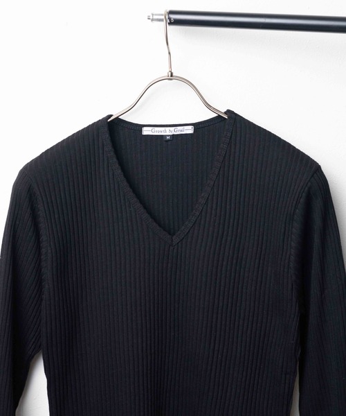 Mag.(マグ)の「【Growth by Grail】針抜きVネックL/S-T(Tシャツ/カットソー・メンズ・ブラック/レッド/グレー・MEDIUM/LARGE)」の5枚目の写真