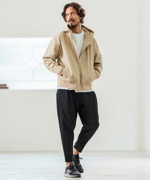 Magine(マージン)の「mj10548- Cotton Jacquard Stretch Fabric Hooded Blouson フーデッドブルゾン(ブルゾン・メンズ・ベージュ/カーキ/ブラック・44/46/48)」の9枚目の写真