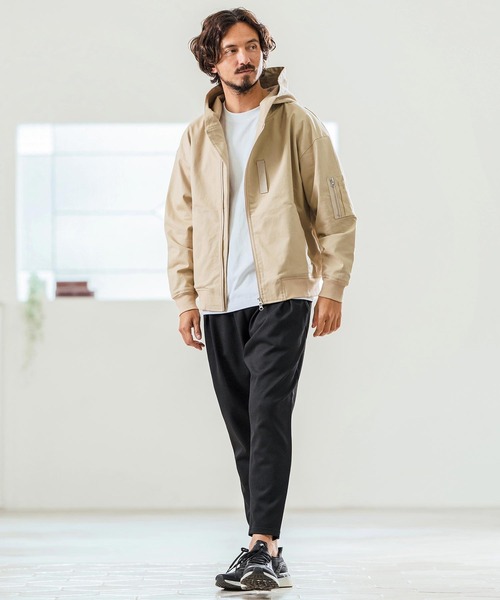 Magine(マージン)の「mj10548- Cotton Jacquard Stretch Fabric Hooded Blouson フーデッドブルゾン(ブルゾン・メンズ・ベージュ/カーキ/ブラック・44/46/48)」の11枚目の写真
