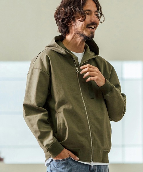 Magine(マージン)の「mj10548- Cotton Jacquard Stretch Fabric Hooded Blouson フーデッドブルゾン(ブルゾン・メンズ・ベージュ/カーキ/ブラック・44/46/48)」の15枚目の写真