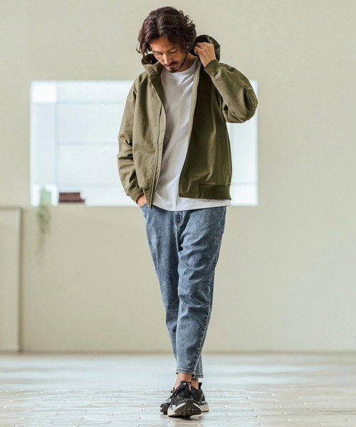 Magine(マージン)の「mj10548- Cotton Jacquard Stretch Fabric Hooded Blouson フーデッドブルゾン(ブルゾン・メンズ・ベージュ/カーキ/ブラック・44/46/48)」の17枚目の写真
