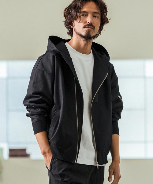Magine(マージン)の「mj10548- Cotton Jacquard Stretch Fabric Hooded Blouson フーデッドブルゾン(ブルゾン・メンズ・ベージュ/カーキ/ブラック・44/46/48)」の20枚目の写真