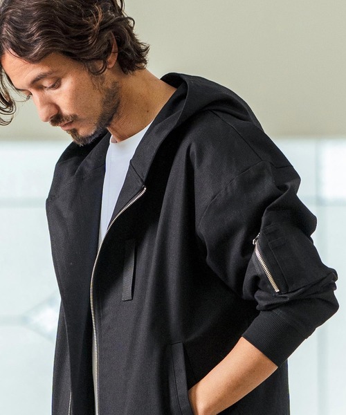 Magine(マージン)の「mj10548- Cotton Jacquard Stretch Fabric Hooded Blouson フーデッドブルゾン(ブルゾン・メンズ・ベージュ/カーキ/ブラック・44/46/48)」の22枚目の写真