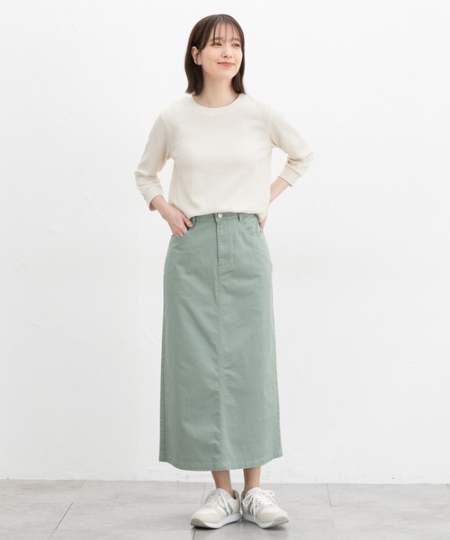 Honeys(ハニーズ)の「7分袖ワッフルクルーT(Tシャツ/カットソー・レディース・アイボリー/サックスブルー/ピンク系その他/ブルー系その他3/ホワイト系その他/ピンク/ホワイト×ネイビー/スミクロ/ミント・L/LL/M/S)」の11枚目の写真