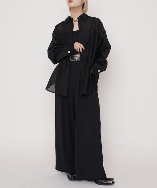 Lui's（ルイス）の「【mi-企画】プリーツシアーシャツ（シャツ/ブラウス・レディース・ブラック・FREE）」の16枚目の写真