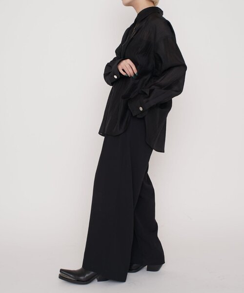 Lui's（ルイス）の「【mi-企画】プリーツシアーシャツ（シャツ/ブラウス・レディース・ブラック・FREE）」の17枚目の写真