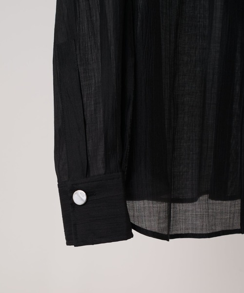 Lui's（ルイス）の「【mi-企画】プリーツシアーシャツ（シャツ/ブラウス・レディース・ブラック・FREE）」の11枚目の写真