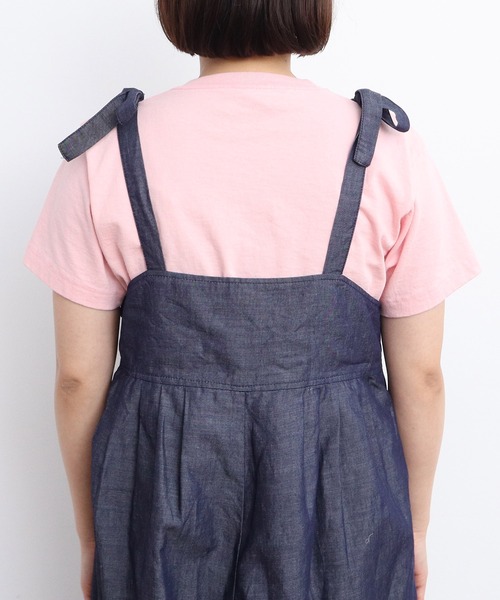 CHILD WOMAN（チャイルドウーマン）の「綿ラミーライトデニム 肩リボンサロペット（サロペット/オーバーオール・レディース・ネイビー・FREE）」の16枚目の写真