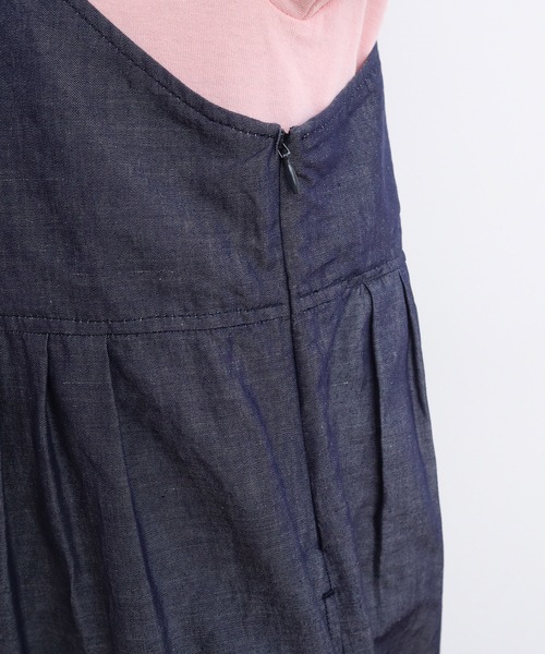 CHILD WOMAN（チャイルドウーマン）の「綿ラミーライトデニム 肩リボンサロペット（サロペット/オーバーオール・レディース・ネイビー・FREE）」の20枚目の写真