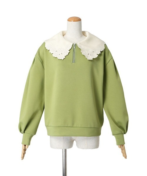 トレーナー スウェット マーガレット衿ハーフＺＩＰスウェット/fint　フィント レディース マーガレット衿ハーフZIPスウェット/F i.n.t [53AI03j006] | F