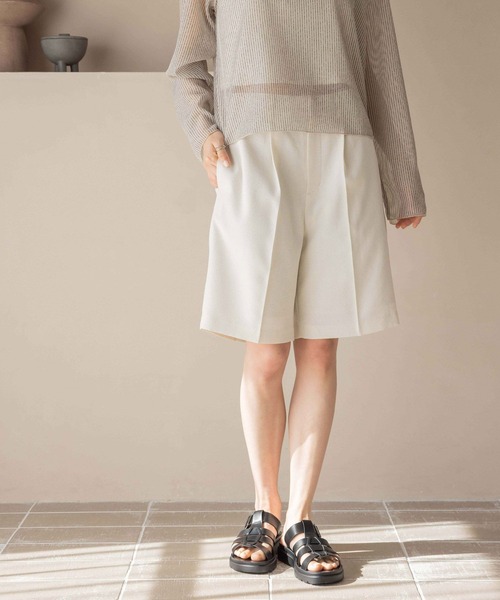 LOWRYS FARM(ローリーズファーム)の「ホップサックハーフパンツ 242757(その他パンツ・レディース・ブラウン/アイボリー/チャコールグレー・FREE)」の2枚目の写真