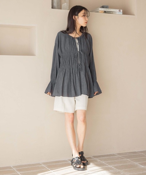 LOWRYS FARM(ローリーズファーム)の「ホップサックハーフパンツ 242757(その他パンツ・レディース・ブラウン/アイボリー/チャコールグレー・FREE)」の5枚目の写真