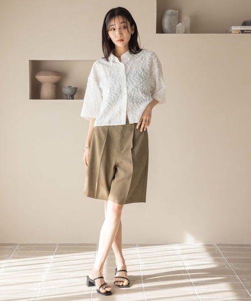 LOWRYS FARM(ローリーズファーム)の「ホップサックハーフパンツ 242757(その他パンツ・レディース・ブラウン/アイボリー/チャコールグレー・FREE)」の8枚目の写真