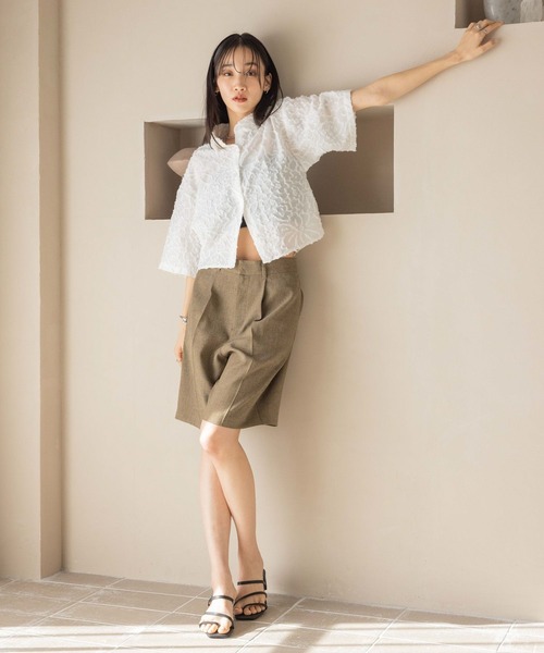 LOWRYS FARM(ローリーズファーム)の「ホップサックハーフパンツ 242757(その他パンツ・レディース・ブラウン/アイボリー/チャコールグレー・FREE)」の9枚目の写真