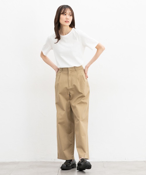 Honeys（ハニーズ）の「【ＵＶカット】半袖オーガニッククルーＴ（Tシャツ/カットソー・レディース・グリーン/ピンク/スミクロ/ベージュ/モカ/ブラック/オフホワイト/ブルー/イエロー・L/LL/M/S）」の11枚目の写真